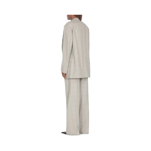 Checked Long Blazer