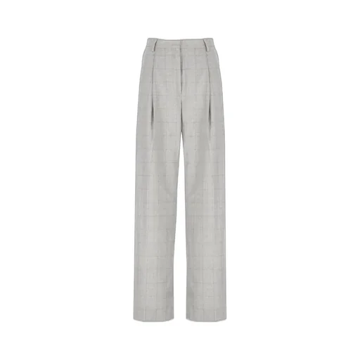 Checked Pleated Trousers