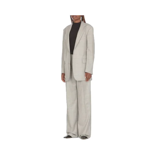 Checked Long Blazer