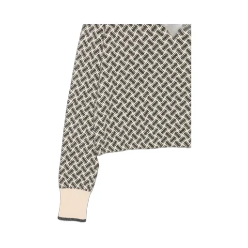 Geometric V-Neck Sweater