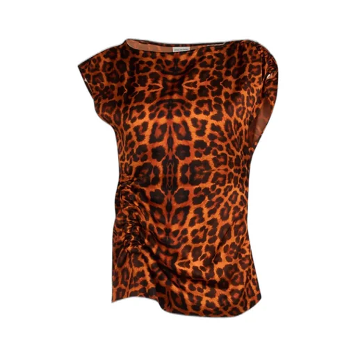 Leopard Printed Ruched Top