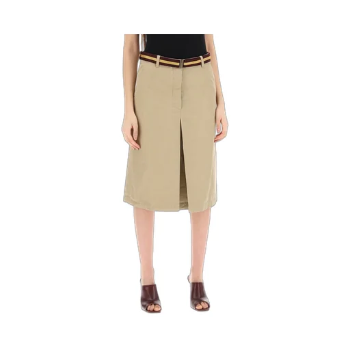 Slit Detailed Belted Skirt
