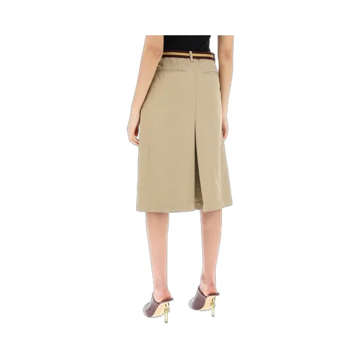 Slit Detailed Belted Skirt