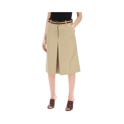 Slit Detailed Belted Skirt