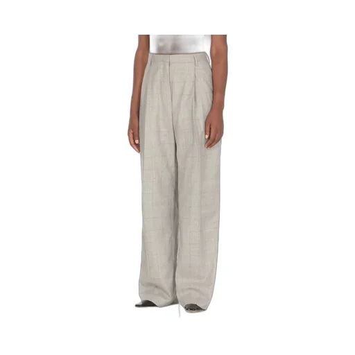 Checked Pleated Trousers
