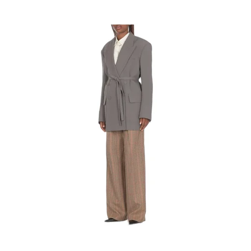 Double-Breasted Belted Blazer