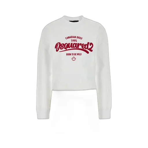 Logo Printed Cropped Crewneck Sweatshirt
