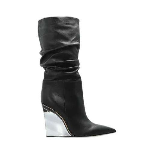 Ruched Point-Toe Boots