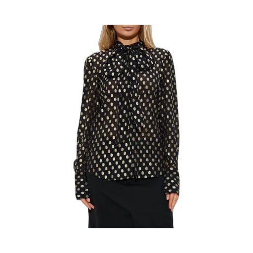 Graphic Printed Tied-Neck Shirt