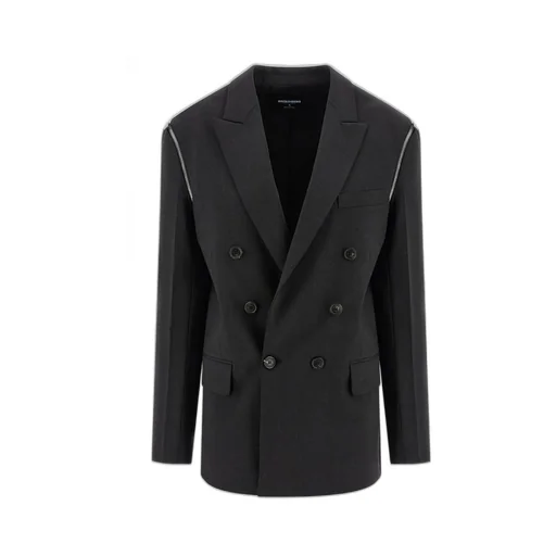 Double-Breasted Zip Detailed Blazer
