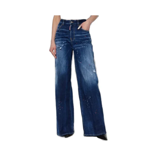 Distressed Wide-Leg Jeans
