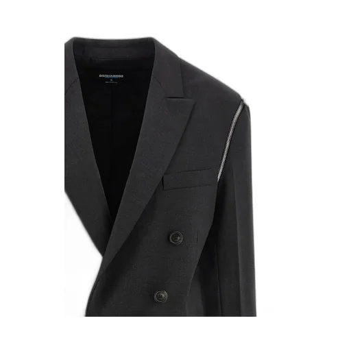 Double-Breasted Zip Detailed Blazer