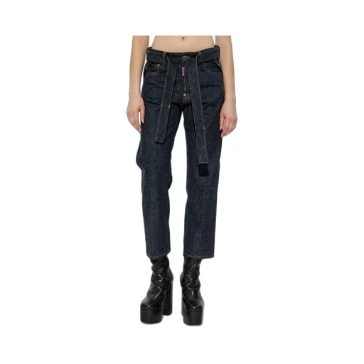 Belted Cropped Jeans