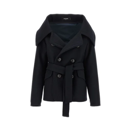 Double Breasted Belted Peacoat