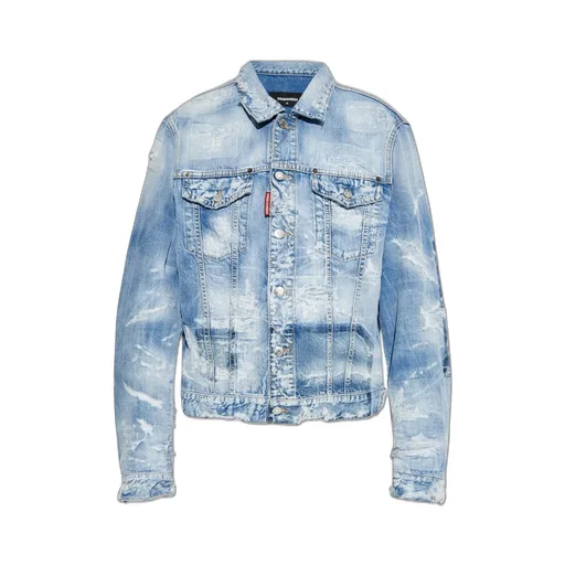 Vintage Effect Distressed Denim Jacket