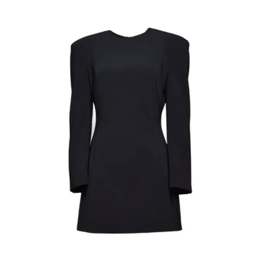 Rear Zipped Crewneck Dress