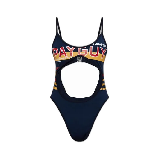 Slogan Printed Cut-Out Bodysuit