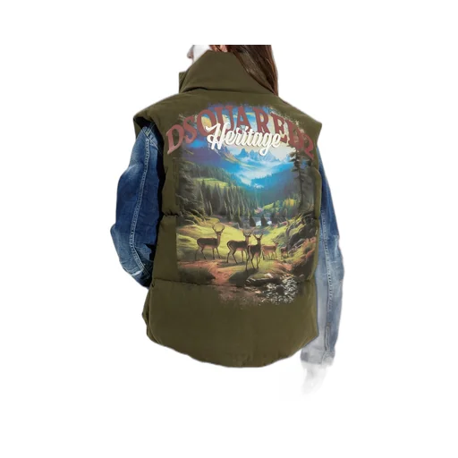 Printed Ball Puff Vest
