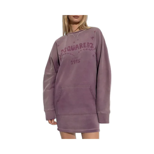 Logo Printed Sweatshirt Dress