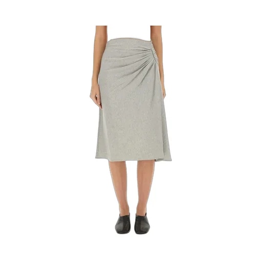 Asymmetric Draped Midi Skirt