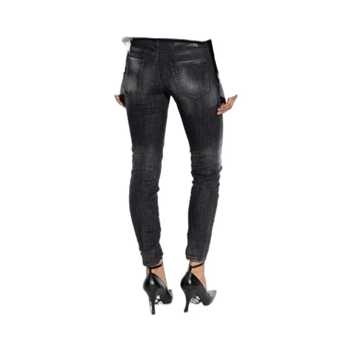 Mid-Waisted Distressed Skinny Jeans