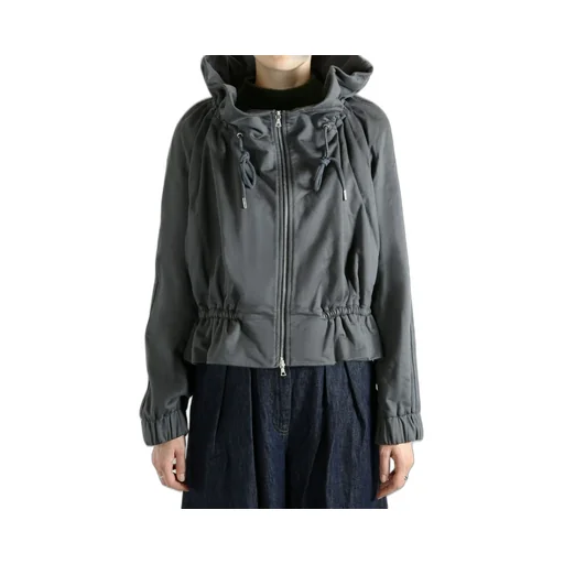 Zip-Up Drawstring Sweatshirt
