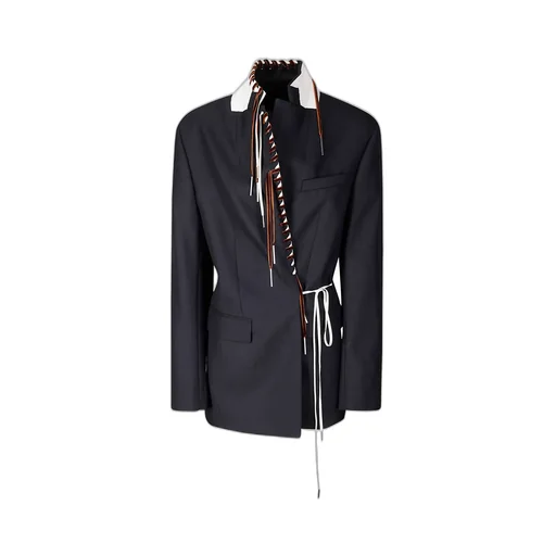 Tie-Fastened Tailored Blazer