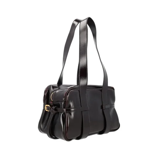 Logo Stamped Medium Bowling Shoulder Bag