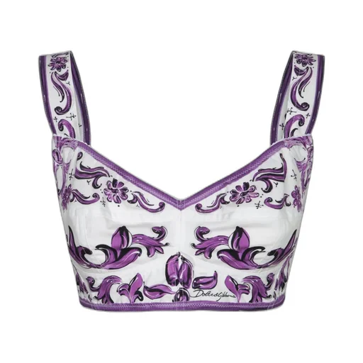 Majolica Printed Cropped Top