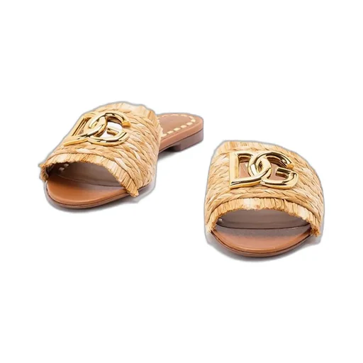 Logo Plaque Braided Slippers