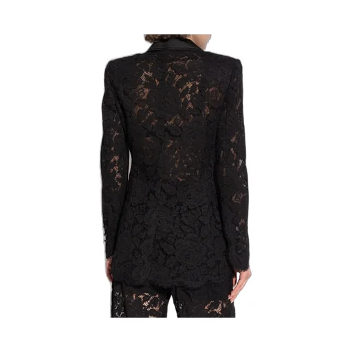 Double-Breasted Lace Turlington-Fit Jacket