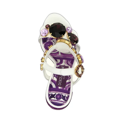 Painted Heel Embellished Sandals