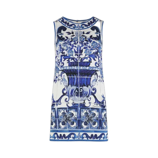 Majolica-Printed Charmeuse Top