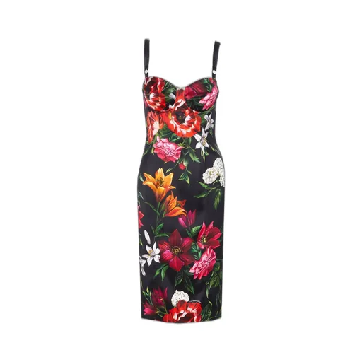 Floral Printed Sleeveless Midi Dress