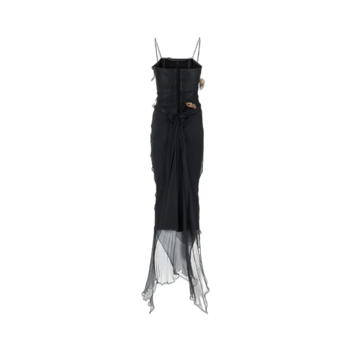 Kim Butterfly Detailed Long Chiffon Dress