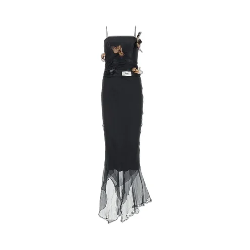 Kim Butterfly Detailed Long Chiffon Dress