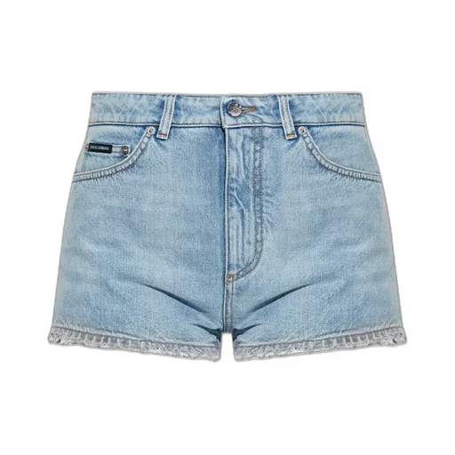 Logo Plate Denim Shorts
