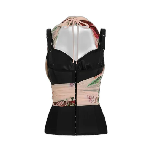Floral Printed Chiffon Corset Top