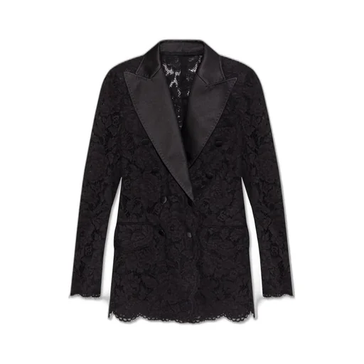 Double-Breasted Lace Turlington-Fit Jacket