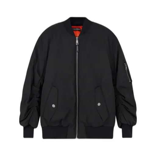 Zip-Up Oversized Bomber Jacket