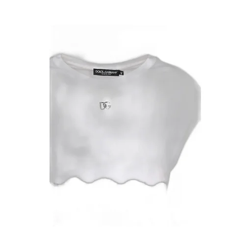 Lace Trimmed Logo Plaque T-Shirt