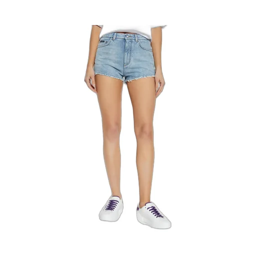 Logo Plate Denim Shorts