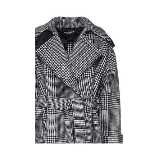 Houndstooth Check Trench Coat