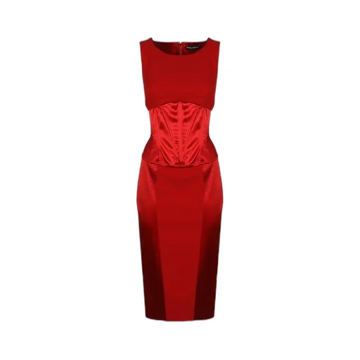 Satin Cady Calf-Length Dress