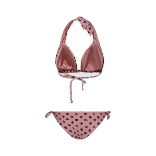 Logo Printed Padded Bikini Set