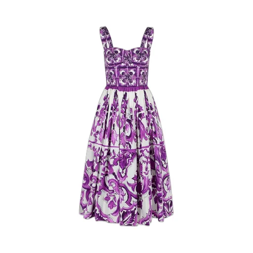 Majolica-Printed Poplin Dress