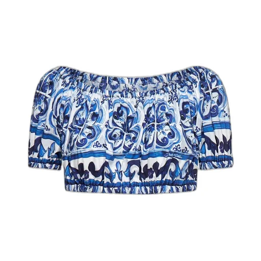 Mediterraneo Printed Off-Shoulder Top
