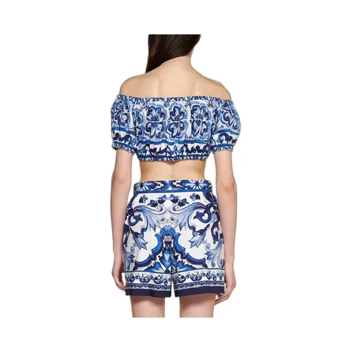 Mediterraneo Printed Off-Shoulder Top