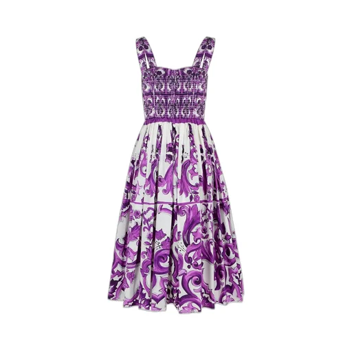 Majolica-Printed Poplin Dress