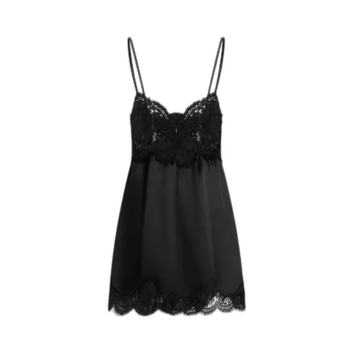 Lace Detailed Satin Dress